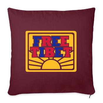 Free Tibet - Sofakissenbezug 45 x 45 cm - Burgunderrot - Vorne