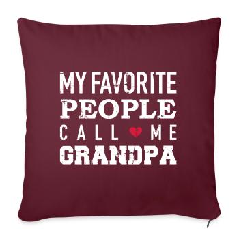 Papy - Housse de coussin décorative 45 x 45 cm - bordeaux - Devant