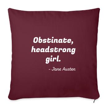 Orgueil et préjugés Citation II - Housse de coussin décorative 45 x 45 cm - bordeaux - Devant