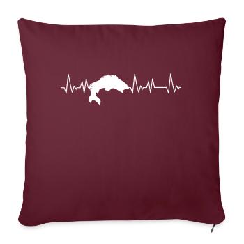 Fisherman's Heartbeat Angler - Sofa pillowcase 17,3'' x 17,3'' (45 x 45 cm) - burgundy - Front