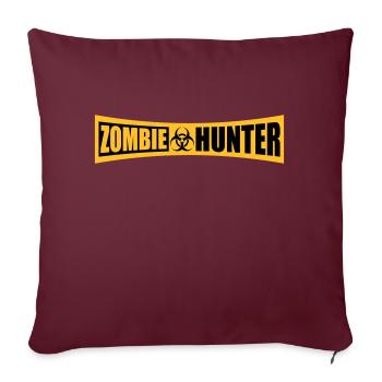 chasseur de zombies citation d’Halloween - Housse de coussin décorative 45 x 45 cm - bordeaux - Devant