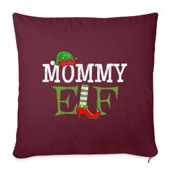 Mommy Elf - Mama der Weihnachts-Elf - Sofakissenbezug 45 x 45 cm - Burgunderrot - Vorne