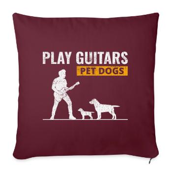 Jouer des guitares Pet Dogs Musicien Bassiste Drôle - Housse de coussin décorative 45 x 45 cm - bordeaux - Devant
