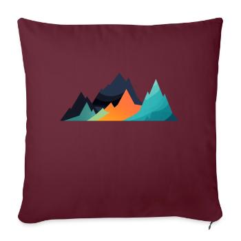 Art géométrique du paysage de montagne - Housse de coussin décorative 45 x 45 cm - bordeaux - Devant
