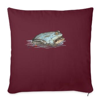 Grenouille lande - Housse de coussin décorative 45 x 45 cm - bordeaux - Devant