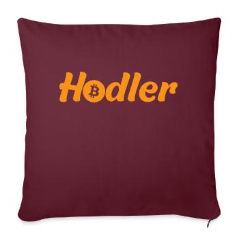 BTC Hodler Bitcoin - Sofakissenbezug 45 x 45 cm - Burgunderrot - Vorne