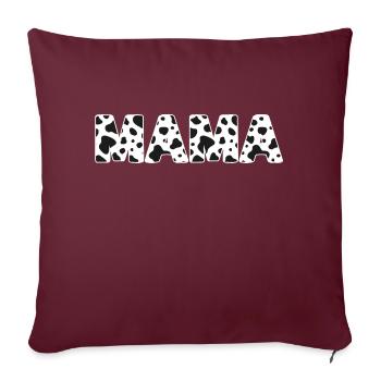 Niedliche Mama Kuh Print Schwarz Weiß Mama Mutter Tier - Sofakissenbezug 45 x 45 cm - Burgunderrot - Vorne