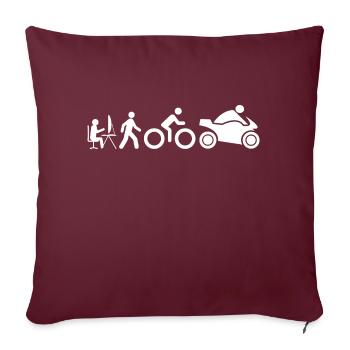 Evolution eines sitzenden Homosapiens zum Biker - Sofakissenbezug 45 x 45 cm - Burgunderrot - Vorne