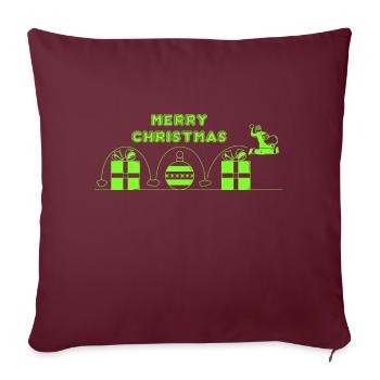 Papa Noël, Jeu Vidéo - Housse de coussin décorative 45 x 45 cm - bordeaux - Devant