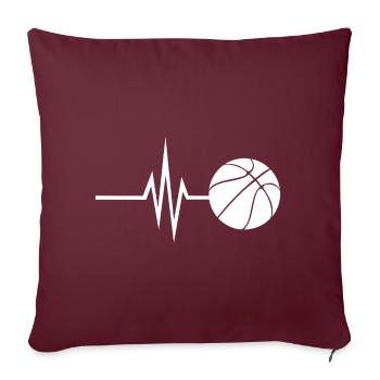 Mon cœur bat pour le basket-ball - Sports Fitness - Housse de coussin décorative 45 x 45 cm - bordeaux - Devant