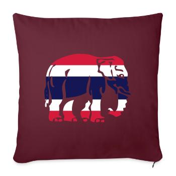 Thai Flag Elephant Crossing Sign - Sofa pillowcase 17,3'' x 17,3'' (45 x 45 cm) - burgundy - Front