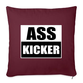Arsch Kicker Lustiger Spruch Ass Kicker - Sofakissenbezug 45 x 45 cm - Burgunderrot - Vorne