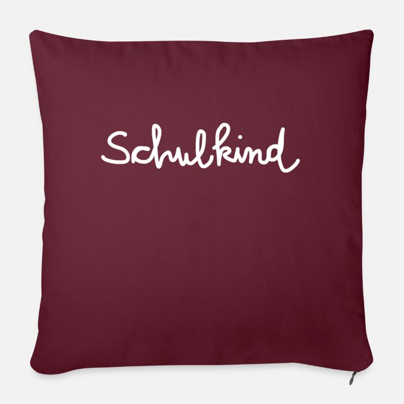 Endlich Schulkind - Sofakissenbezug 45 x 45 cm - Burgunderrot