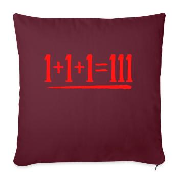 1+1+ font 111 maths équation humour Prof - Housse de coussin décorative 45 x 45 cm - bordeaux - Devant