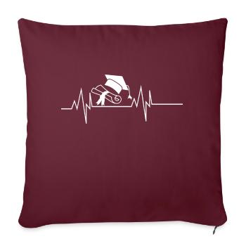 Graduation Heartbeat - Sofakissenbezug 45 x 45 cm - Burgunderrot - Vorne