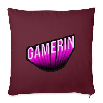 Gamerin 3D NEON PINK - Sofakissenbezug 45 x 45 cm - Burgunderrot - Vorne