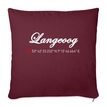 Langeoog Koordinaten - Sofakissenbezug 45 x 45 cm - Burgunderrot - Vorne
