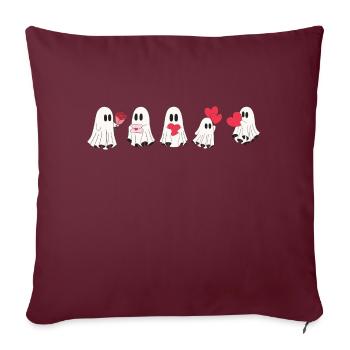 Fantômes d’amour -cadeau saint Valentin - Housse de coussin décorative 45 x 45 cm - bordeaux - Devant