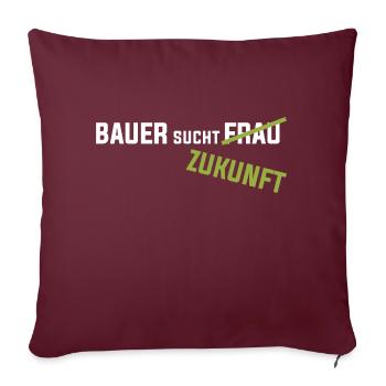 L’agriculteur est à la recherche d’une future manifestation de protestation des agriculteurs - Housse de coussin décorative 45 x 45 cm - bordeaux - Devant