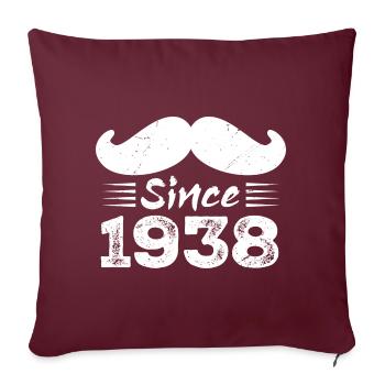 Cadeau 86e Anniversaire - Vintage 1938 Moustache - Housse de coussin décorative 45 x 45 cm - bordeaux - Devant
