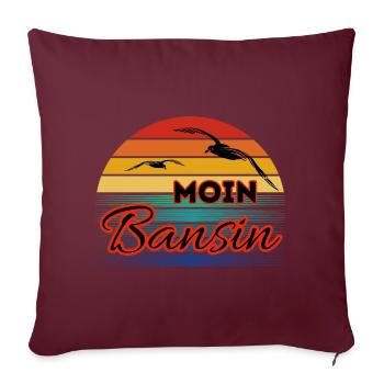 Moin Basin with Seagull in Retro Style Bansin - Sofa pillowcase 17,3'' x 17,3'' (45 x 45 cm) - burgundy - Front
