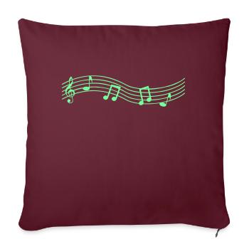 note de musique - Housse de coussin décorative 45 x 45 cm - bordeaux - Devant
