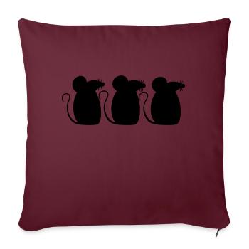 3 souris équipe trois amis fête équipage silhouette - Housse de coussin décorative 45 x 45 cm - bordeaux - Devant