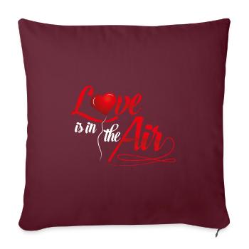 L'amour est dans l'air - coeur relation romantique amour - Housse de coussin décorative 45 x 45 cm - bordeaux - Devant
