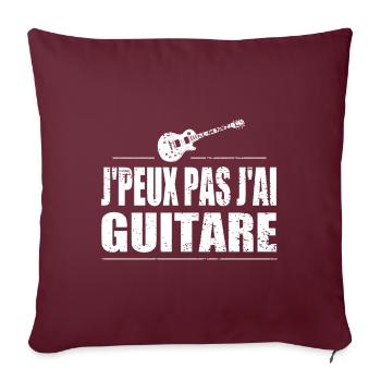 J'peux pas j'ai guitare - Housse de coussin décorative 45 x 45 cm - bordeaux - Devant