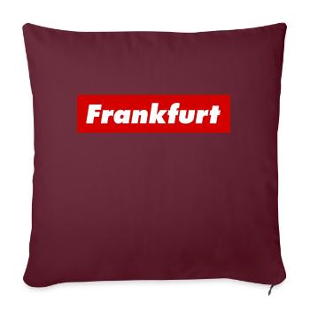 Logo de la boîte rouge de Francfort sur le Main Oder Frankfurter - Housse de coussin décorative 45 x 45 cm - bordeaux - Devant