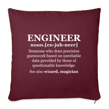 Drôle de motif d’ingénieur - Housse de coussin décorative 45 x 45 cm - bordeaux - Devant