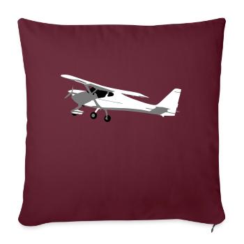 fk9 avion pilote pilote Ultaleichtflieger UL - Housse de coussin décorative 45 x 45 cm - bordeaux - Devant
