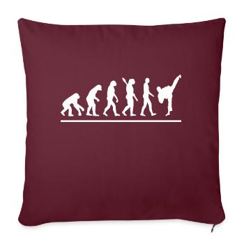 Évolution karaté - Housse de coussin décorative 45 x 45 cm - bordeaux - Devant