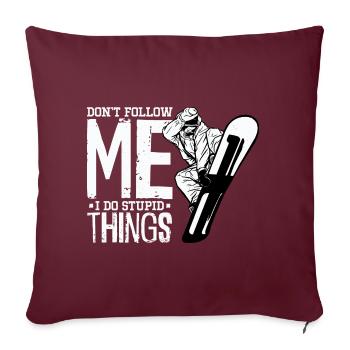 Snowboard Snowboard Vacances Snowboard Snowboarder - Housse de coussin décorative 45 x 45 cm - bordeaux - Devant