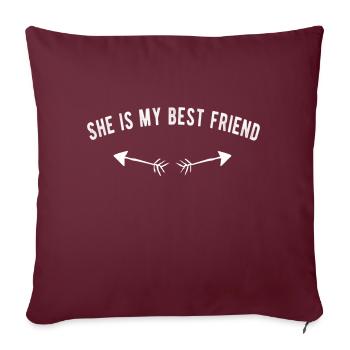 Elle est ma meilleure amie - Housse de coussin décorative 45 x 45 cm - bordeaux - Devant