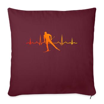 Langlauf Klassisch Langlauf Classic Damen Herren - Sofakissenbezug 45 x 45 cm - Burgunderrot - Vorne