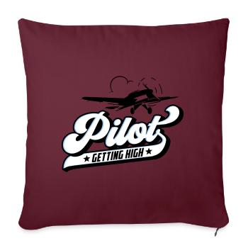 Fliegen Flieger Pilot Pilotin | Farben änderbar - Sofakissenbezug 45 x 45 cm - Burgunderrot - Vorne