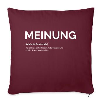 Meinung - Sofakissenbezug 45 x 45 cm - Burgunderrot - Vorne