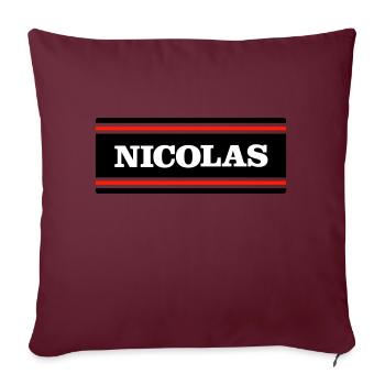 NICOLAS - Housse de coussin décorative 45 x 45 cm - bordeaux - Devant