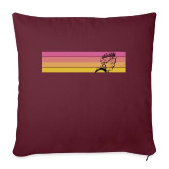 Elizabeth II rétro vintage Reine Elizabeth 2 - Housse de coussin décorative 45 x 45 cm - bordeaux - Devant