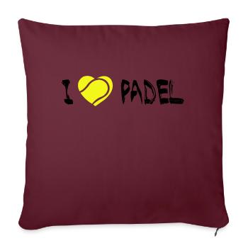 Padel - Geschenk für Padelspieler - Sofakissenbezug 45 x 45 cm - Burgunderrot - Vorne
