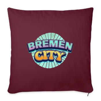 Brême Allemagne City Font Pop Art Comic - Housse de coussin décorative 45 x 45 cm - bordeaux - Devant