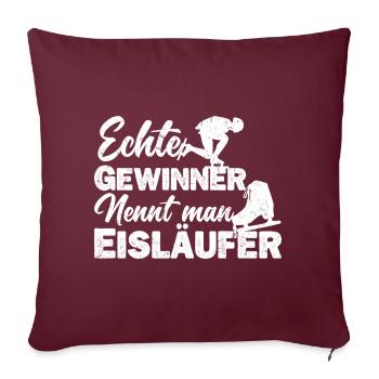 Eisläufer Eiskunstläufer Eislaufen Spruch - Sofakissenbezug 45 x 45 cm - Burgunderrot - Vorne