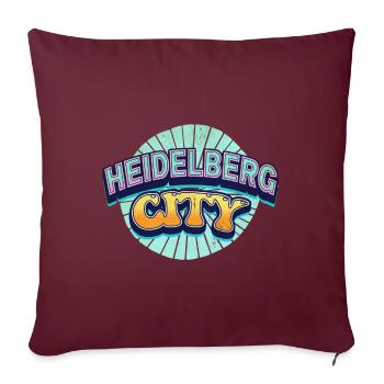Heidelberg Allemagne Ville Police Pop Art Comic - Housse de coussin décorative 45 x 45 cm - bordeaux - Devant
