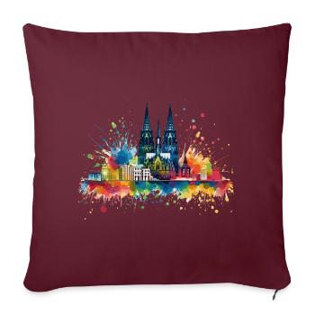 Cologne Kölle Carnaval Gebützt Kölle Alaaf Jeck Party - Housse de coussin décorative 45 x 45 cm - bordeaux - Devant
