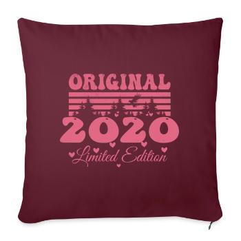 Cadeau 4e Anniversaire 2020 Femme | Né en 2020 - Housse de coussin décorative 45 x 45 cm - bordeaux - Devant