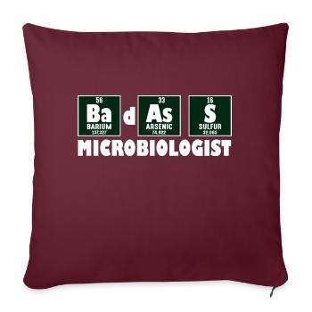 Drôle de microbiologiste badass de l’élément principal - Housse de coussin décorative 45 x 45 cm - bordeaux - Devant