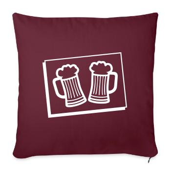 Icône de symbole de chope de bière de bière - Housse de coussin décorative 45 x 45 cm - bordeaux - Devant