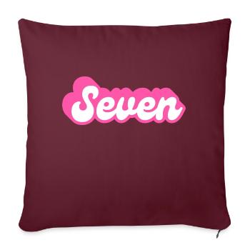 Seven birthday - 7e anniversaire rétro rose - Housse de coussin décorative 45 x 45 cm - bordeaux - Devant