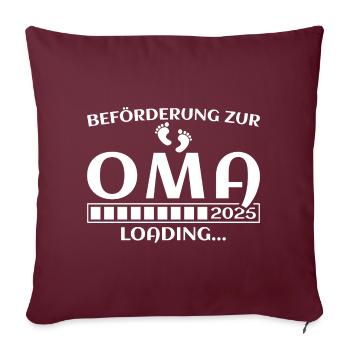 Beförderung zur Oma 2025 lädt - Sofakissenbezug 45 x 45 cm - Burgunderrot - Vorne